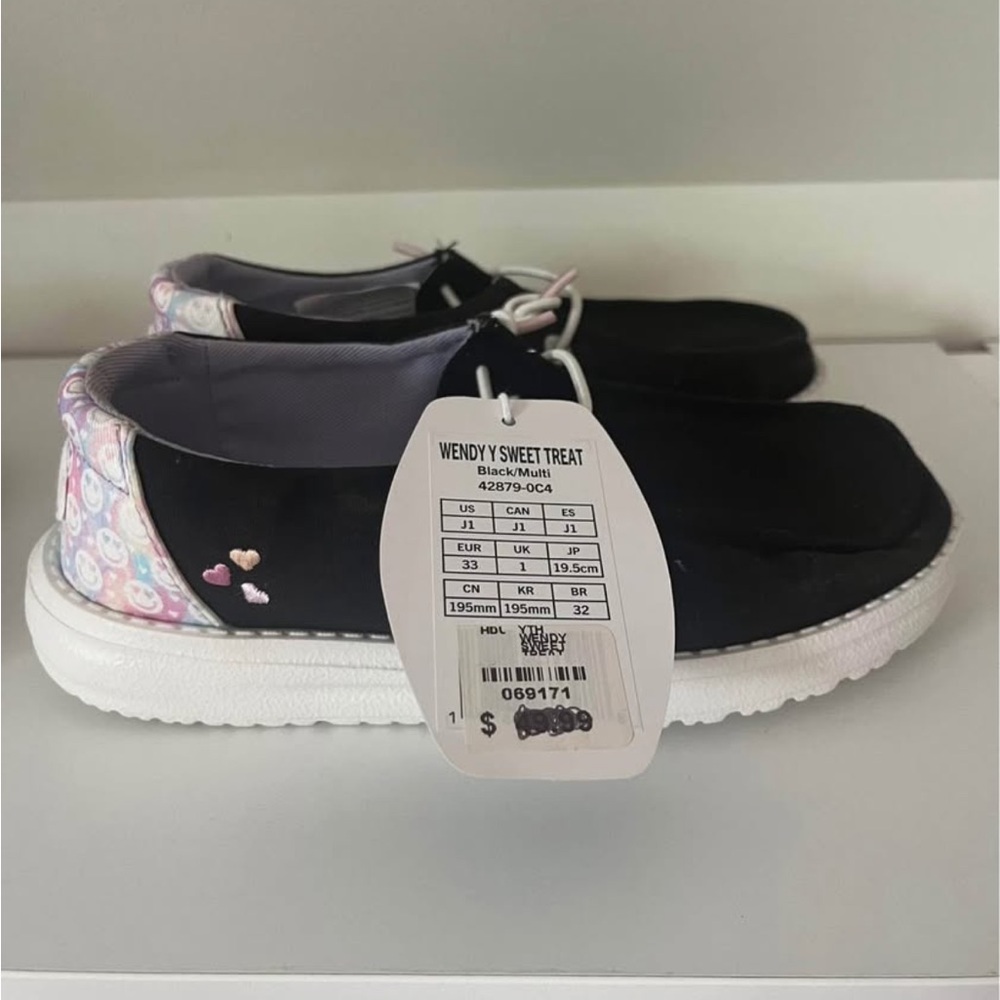 Hey Dude Black and Pink Kids Sandals